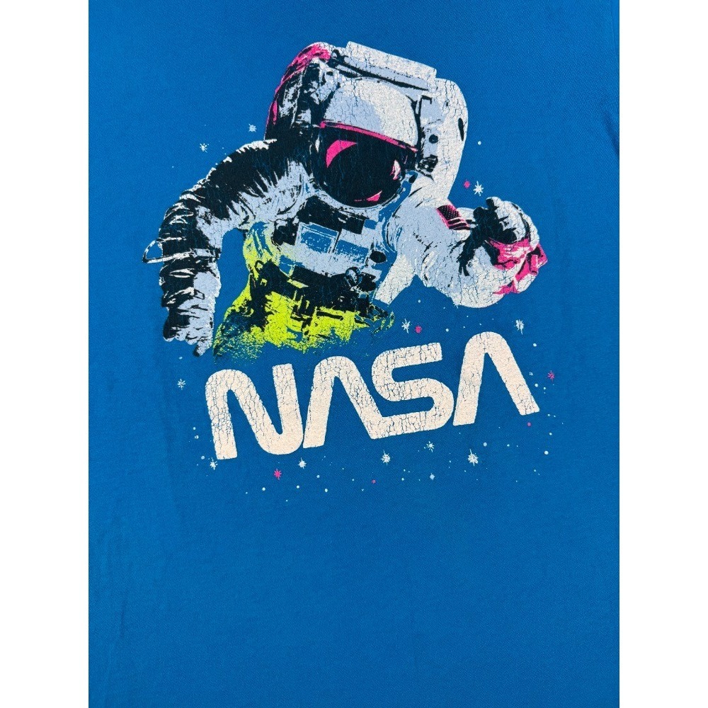 Fifth Sun Men's NASA Graphic T-Shirt Large Blue Short Sleeve Crewneck Astronaut - Picture 2 of 6